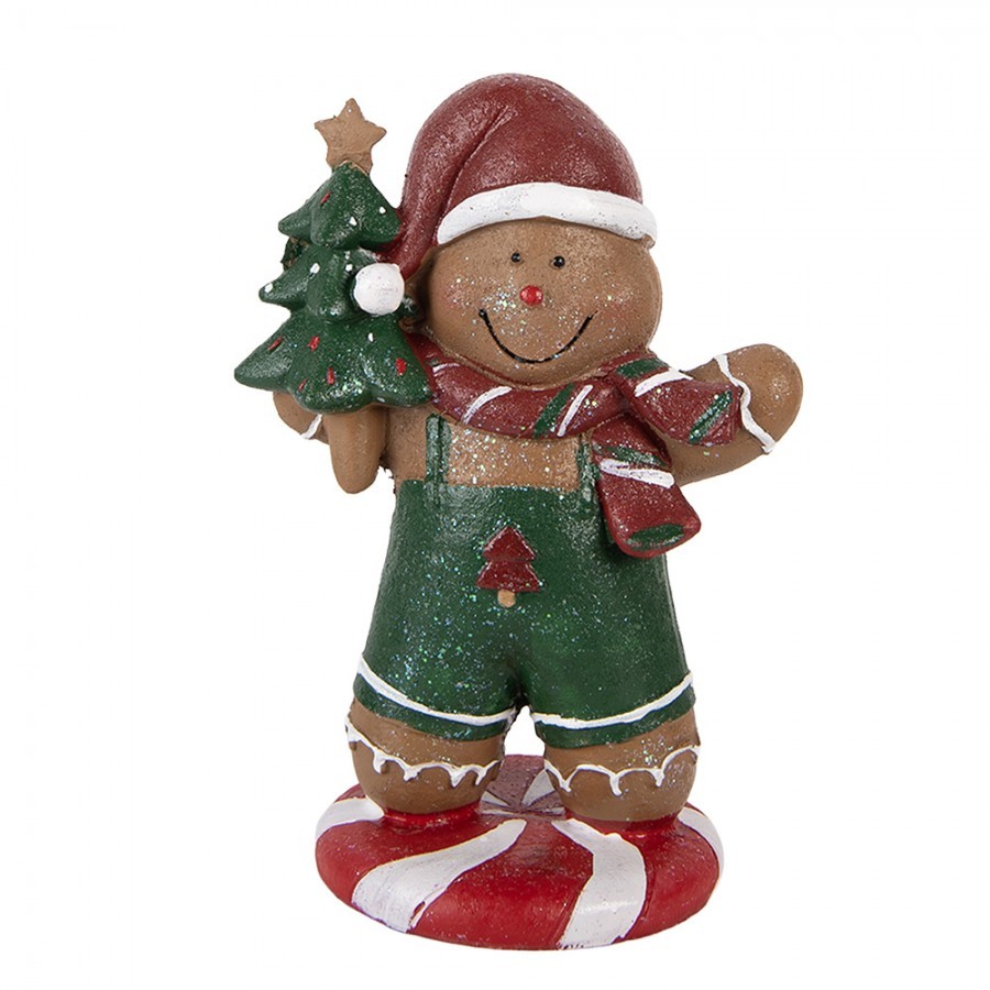 Christmas Decoration Figurine Gingerbread Man 12x11x21 Cm Brown Plastic - 12*11*21 cm