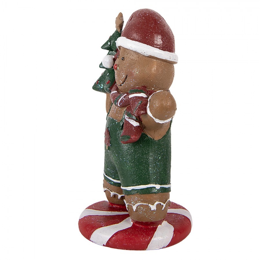Christmas Decoration Figurine Gingerbread Man 12x11x21 Cm Brown Plastic - 12*11*21 cm