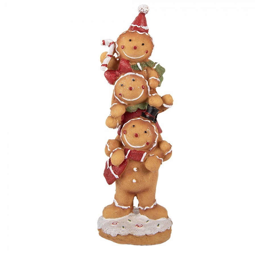 Christmas Decoration Figurine Gingerbread Man 10x8x27 Cm Brown Plastic - 10*8*27 cm