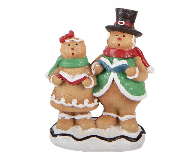 Christmas Decoration Figurine Gingerbread Man 10x6x13 Cm Brown Plastic - 10*6*13 cm Clayre & Eef