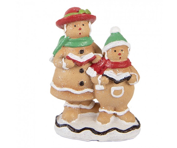 Christmas Decoration Figurine Gingerbread Man 10x6x13 Cm Brown Plastic - 10*6*13 cm Clayre & Eef