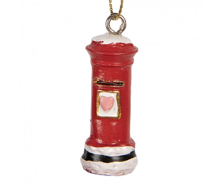 Christmas Ornament Mailbox ? 2x4 Cm Red Plastic - ? 2*4 cm Clayre & Eef