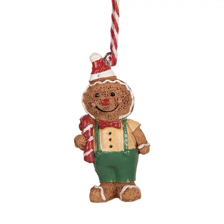 Christmas Ornament Gingerbread Man 3x1x6 Cm Brown Plastic - 3*1*6 cm