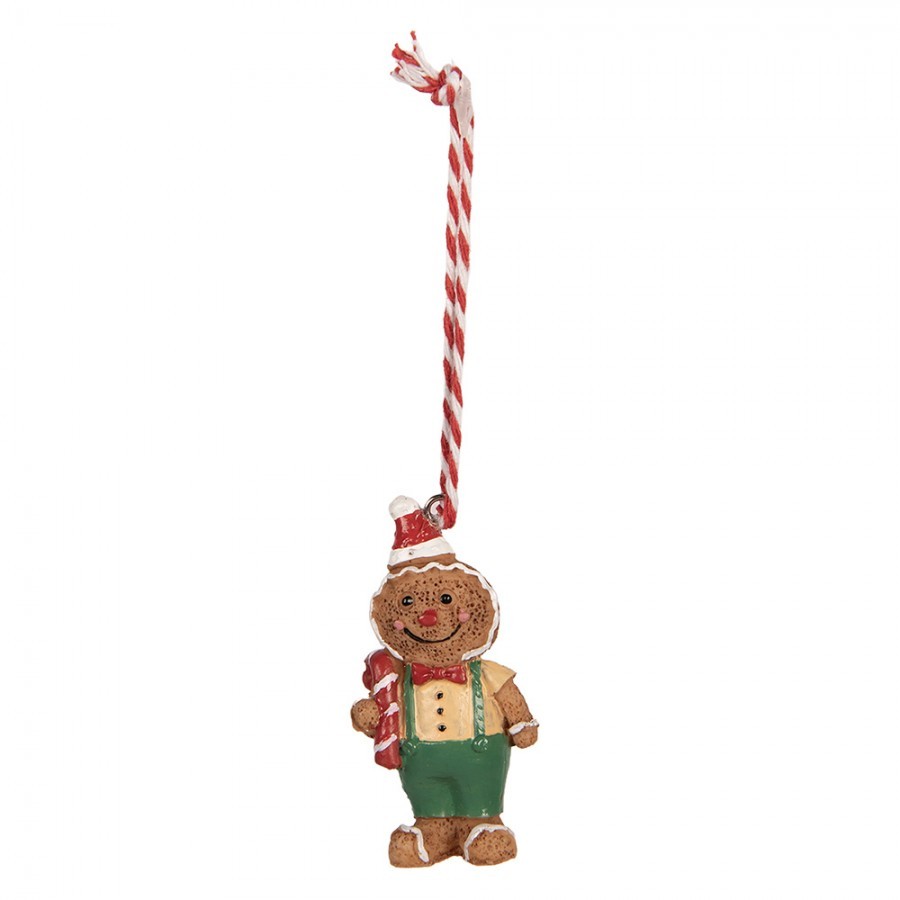 Christmas Ornament Gingerbread Man 3x1x6 Cm Brown Plastic - 3*1*6 cm Clayre & Eef Christmas Ornament Gingerbread Man 3x1x6 Cm Brown Plastic - 3*1*6 cm Clayre & Eef