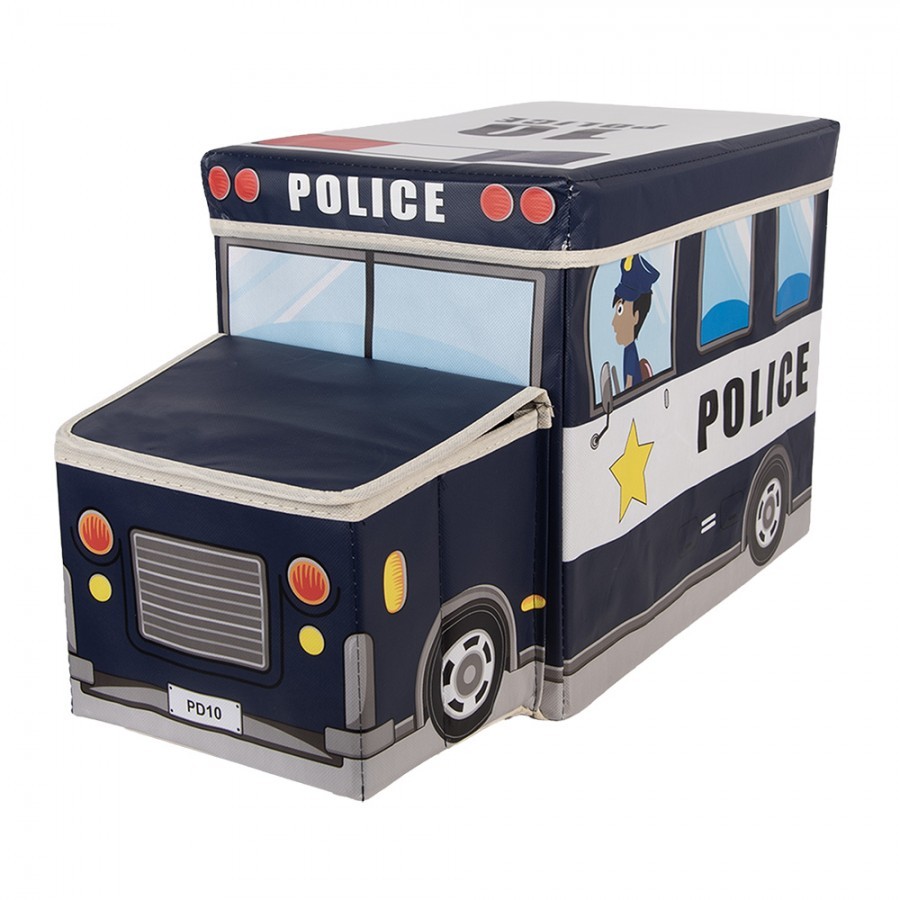 Černá úložná krabice – Policejní auto - 55*32*28 cm