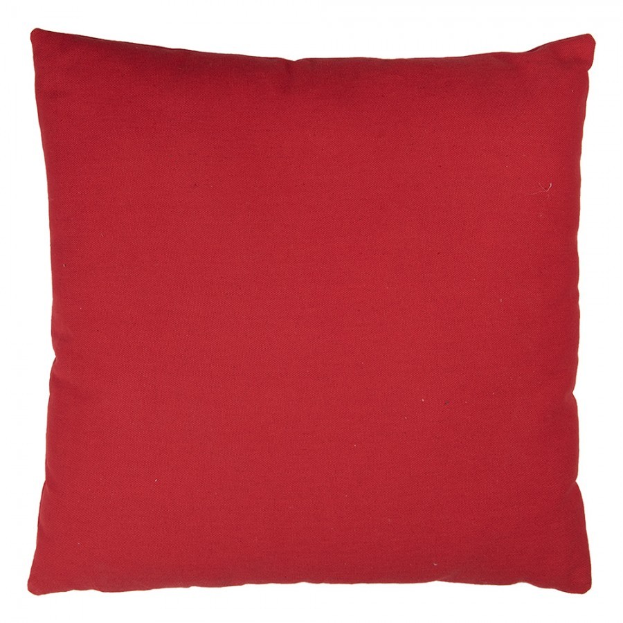 Bílo-červený polštář se sněhovými vločkami - 45*5*45 cm