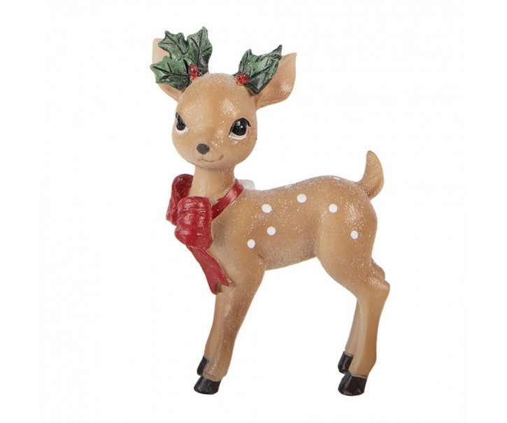 Christmas Decoration Figurine Deer 9x5x14 Cm Brown Plastic - 9*5*14 cm Clayre & Eef