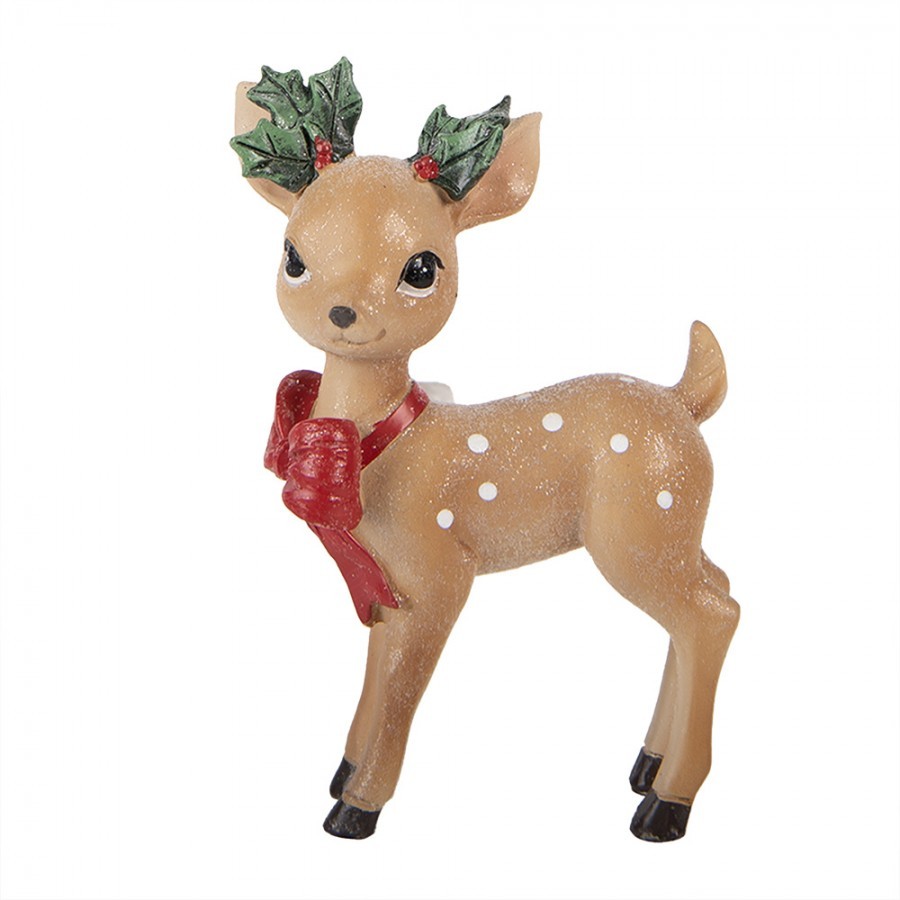 Christmas Decoration Figurine Deer 9x5x14 Cm Brown Plastic - 9*5*14 cm