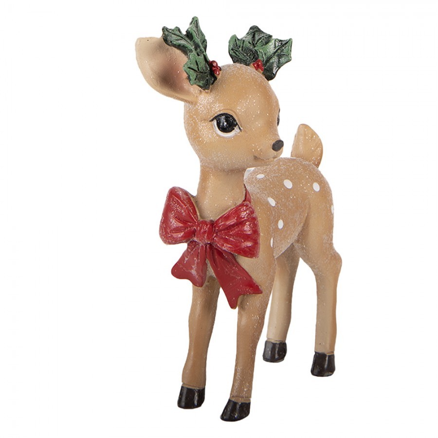 Christmas Decoration Figurine Deer 9x5x14 Cm Brown Plastic - 9*5*14 cm