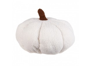 Bílá textilní dekorace dýně Pillo Pumpkin M - Ø 30*18 cm