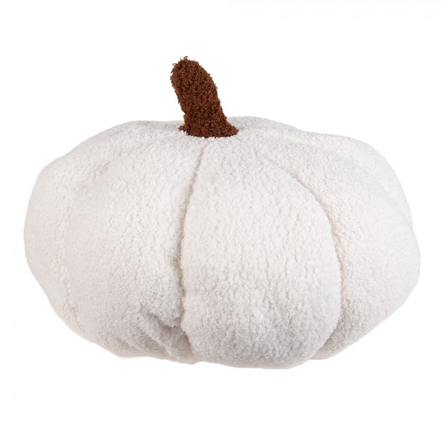 Bílá textilní dekorace dýně Pillo Pumpkin M - Ø 30*18 cm