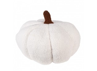 Bílá textilní dekorace dýně Pillo Pumpkin L - Ø 35*22 cm