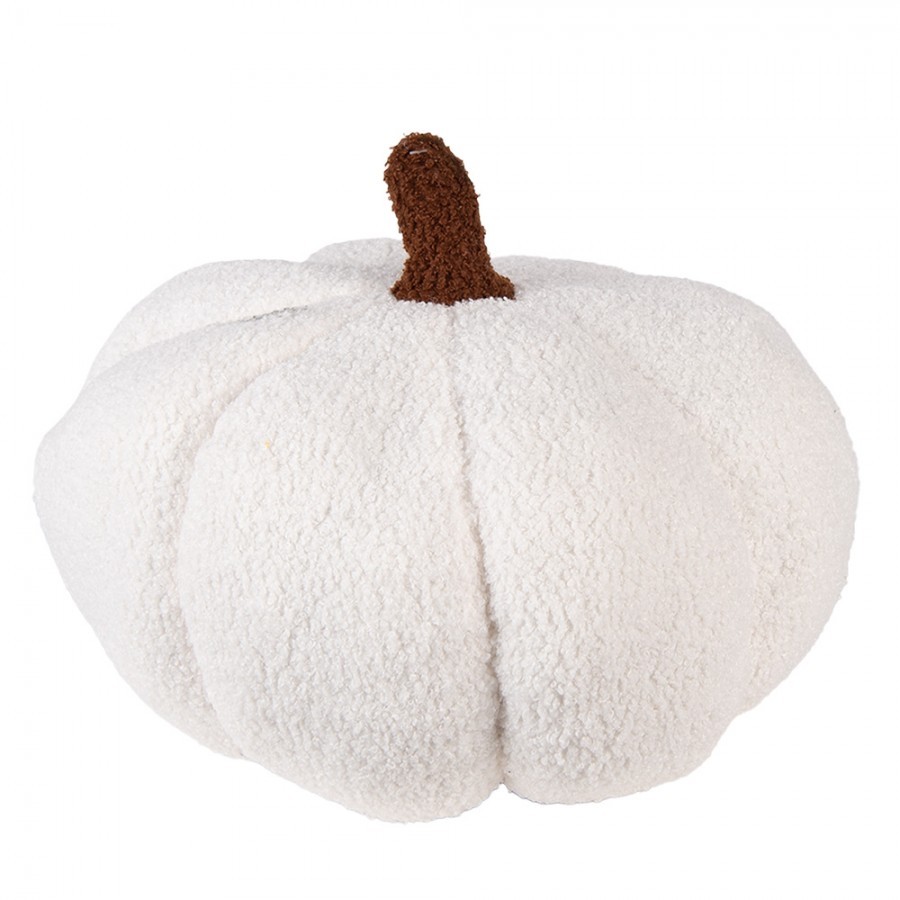 Bílá textilní dekorace dýně Pillo Pumpkin L - Ø 35*22 cm