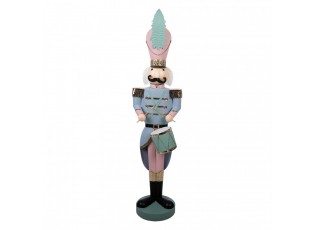 Christmas Decoration Figurine Nutcracker 32x25x122 Cm Blue Metal - 32*25*122 cm