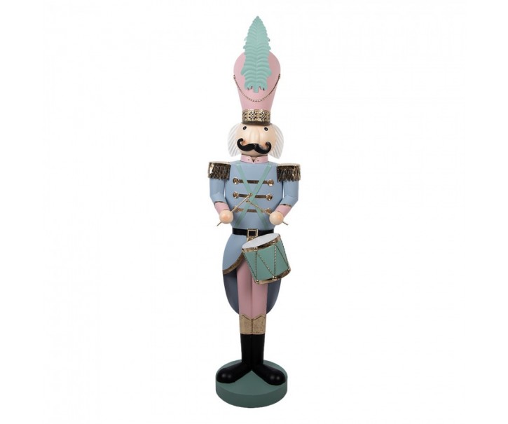 Christmas Decoration Figurine Nutcracker 32x25x122 Cm Blue Metal - 32*25*122 cm Clayre & Eef