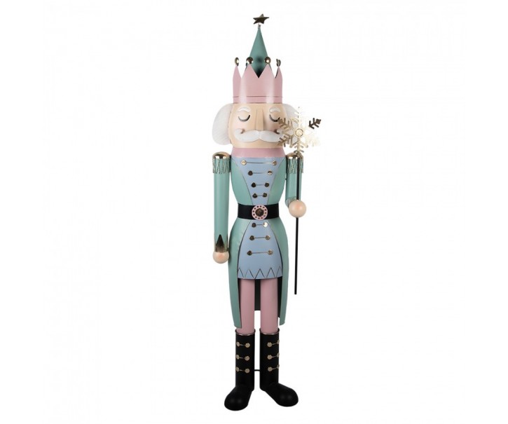 Christmas Decoration Figurine Nutcracker 43x35x171 Cm Blue Metal - 43*35*171 cm Clayre & Eef