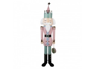 Christmas Decoration Figurine Nutcracker 41x34x174 Cm Pink Metal - 41*34*174 cm