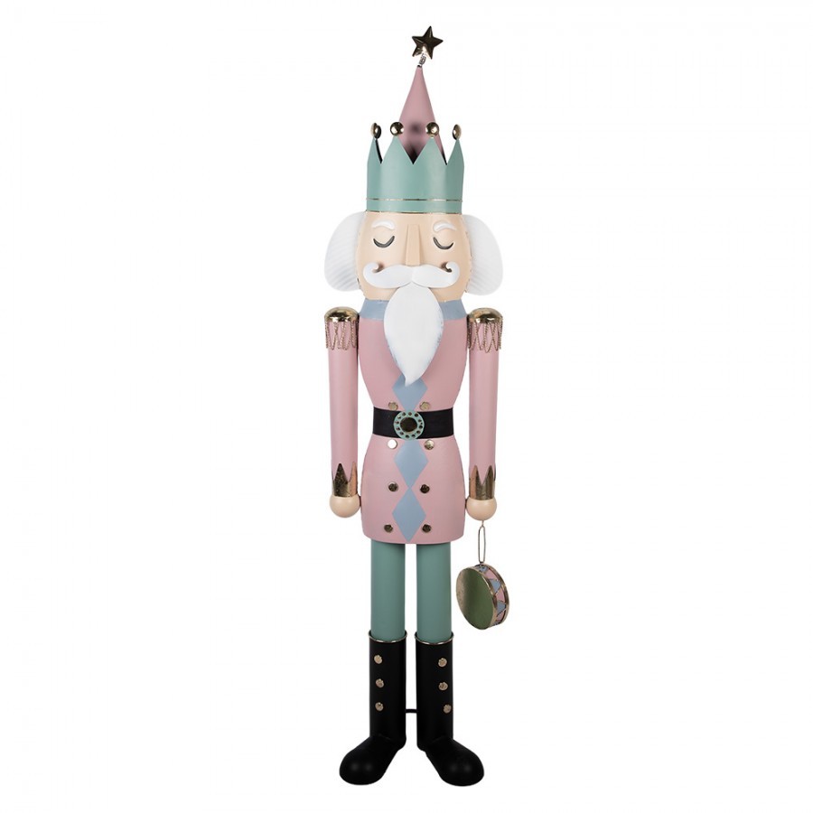 Christmas Decoration Figurine Nutcracker 41x34x174 Cm Pink Metal - 41*34*174 cm