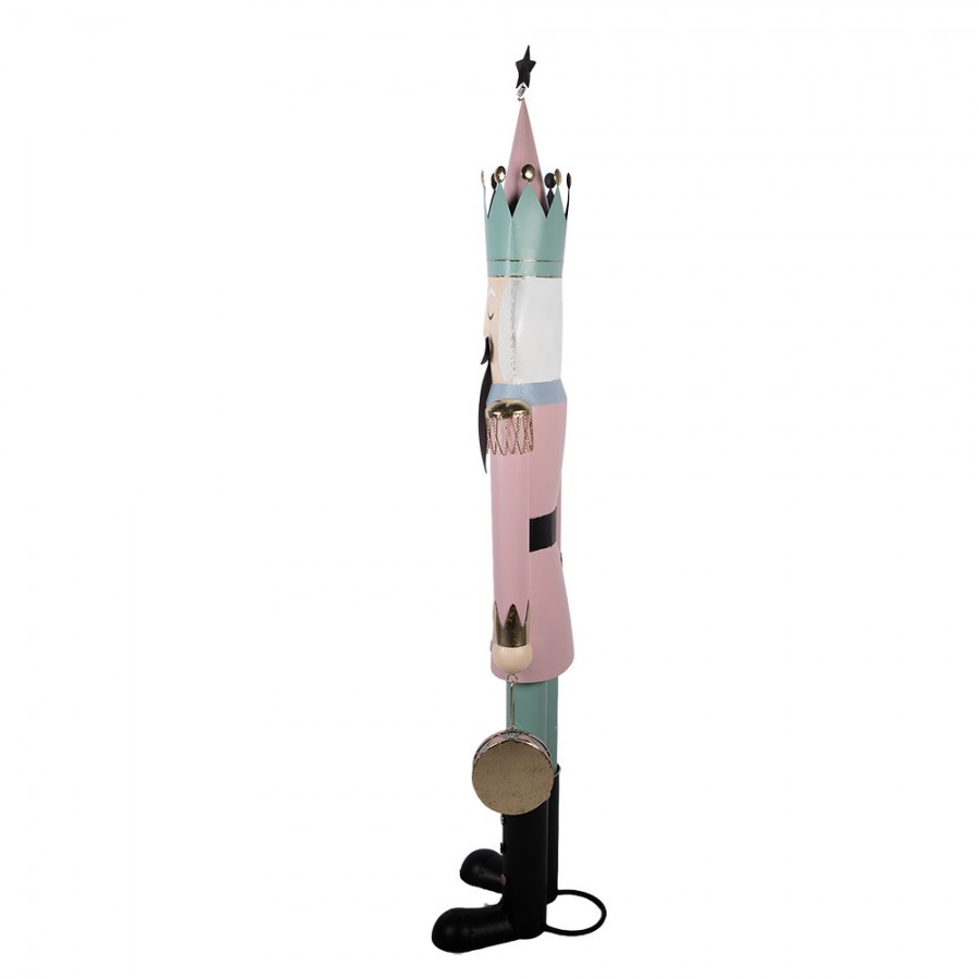 Christmas Decoration Figurine Nutcracker 41x34x174 Cm Pink Metal - 41*34*174 cm