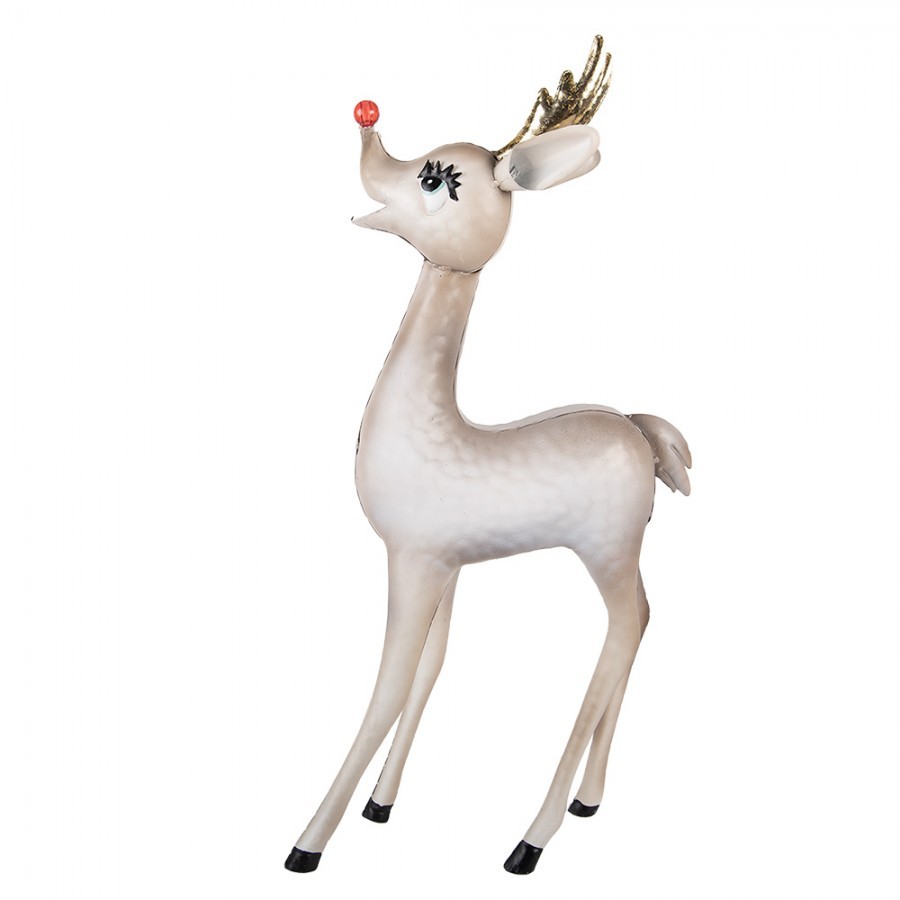 Christmas Decoration With LED Lighting Deer 28x10x55 Cm / 2xAAA Beige Metal - LED 28*10*55 cm / 2*AAA