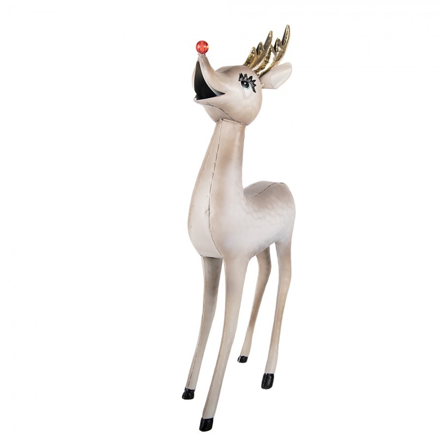 Christmas Decoration With LED Lighting Deer 28x10x55 Cm / 2xAAA Beige Metal - LED 28*10*55 cm / 2*AAA