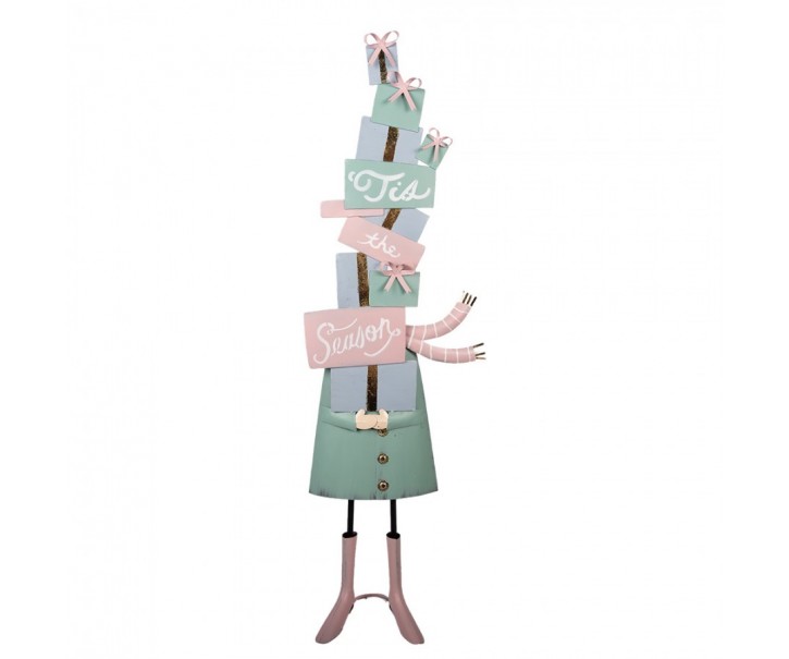 Christmas Decoration Figurine Gift 28x14x90 Cm Green Metal - 28*14*90 cm Clayre & Eef