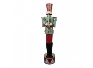 Kovová dekorace Louskáček Nutcracker s trubkou - 33*27*121 cm