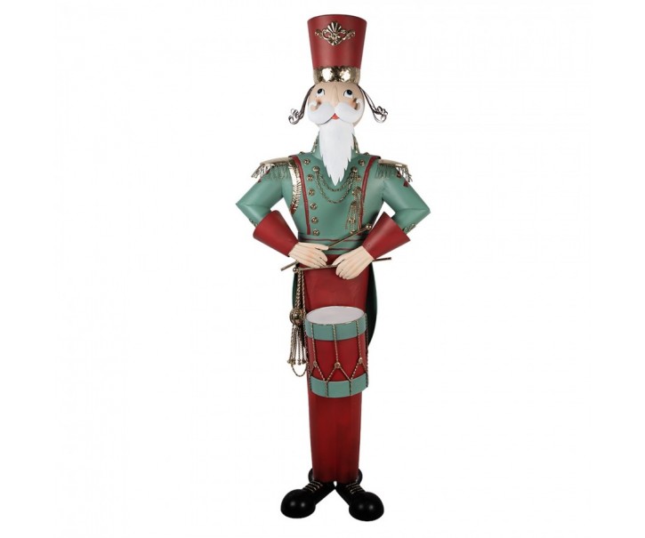 Kovová dekorace Louskáček Nutcracker v životní velikosti - 75*50*186 cm Clayre & Eef