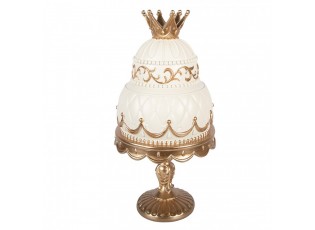 Béžovo-zlatá antik dekorace dort s kounkou - Ø 19*38 cm