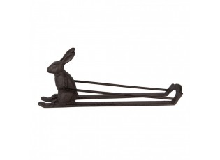 Bottle Holder Rabbit 33x7x13 Cm Brown Metal - 33*7*13 cm