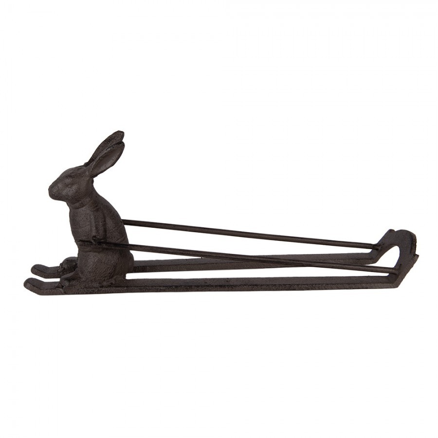 Bottle Holder Rabbit 33x7x13 Cm Brown Metal - 33*7*13 cm