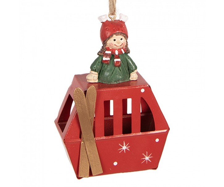 Christmas Ornament 7x3x10 Cm Red Plastic - 7*3*10 cm Clayre & Eef