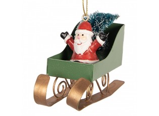 Christmas Ornament Sled 10x3x8 Cm Green Plastic - 10*3*8 cm