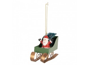 Christmas Ornament Sled 10x3x8 Cm Green Plastic - 10*3*8 cm