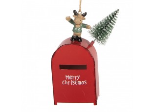 Christmas Ornament Mailbox 6x3x14 Cm Red Plastic - 6*3*14 cm