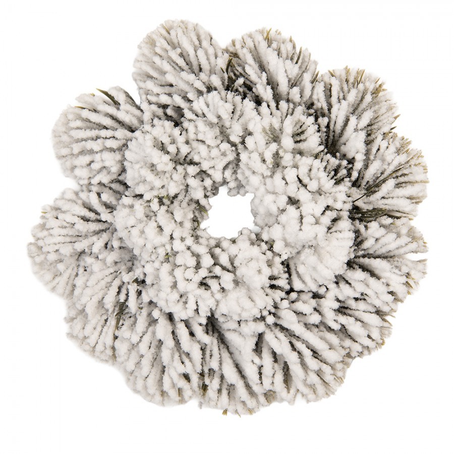 Vánoční dekorace zasněžený věneček - Ø 26*6 cm