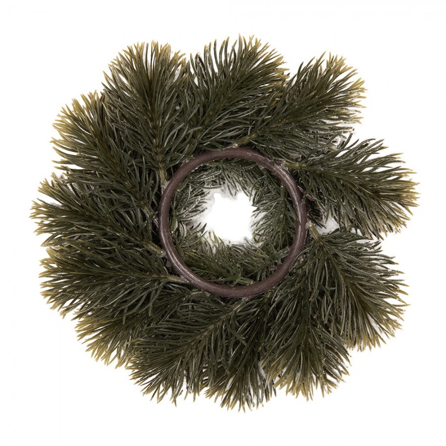 Vánoční dekorace zasněžený věneček - Ø 26*6 cm