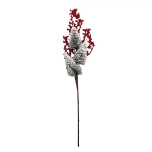 Vánoční dekorace zápich stromky a červené bobule - 14*6*60 cm