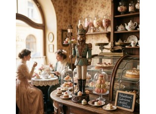 Dekorace králík ve zdobeném obleku a s dortíky - 29*25*100 cm