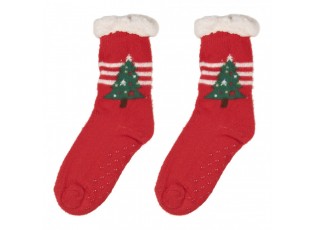 Christmas Socks One Size Red Synthetic - One size