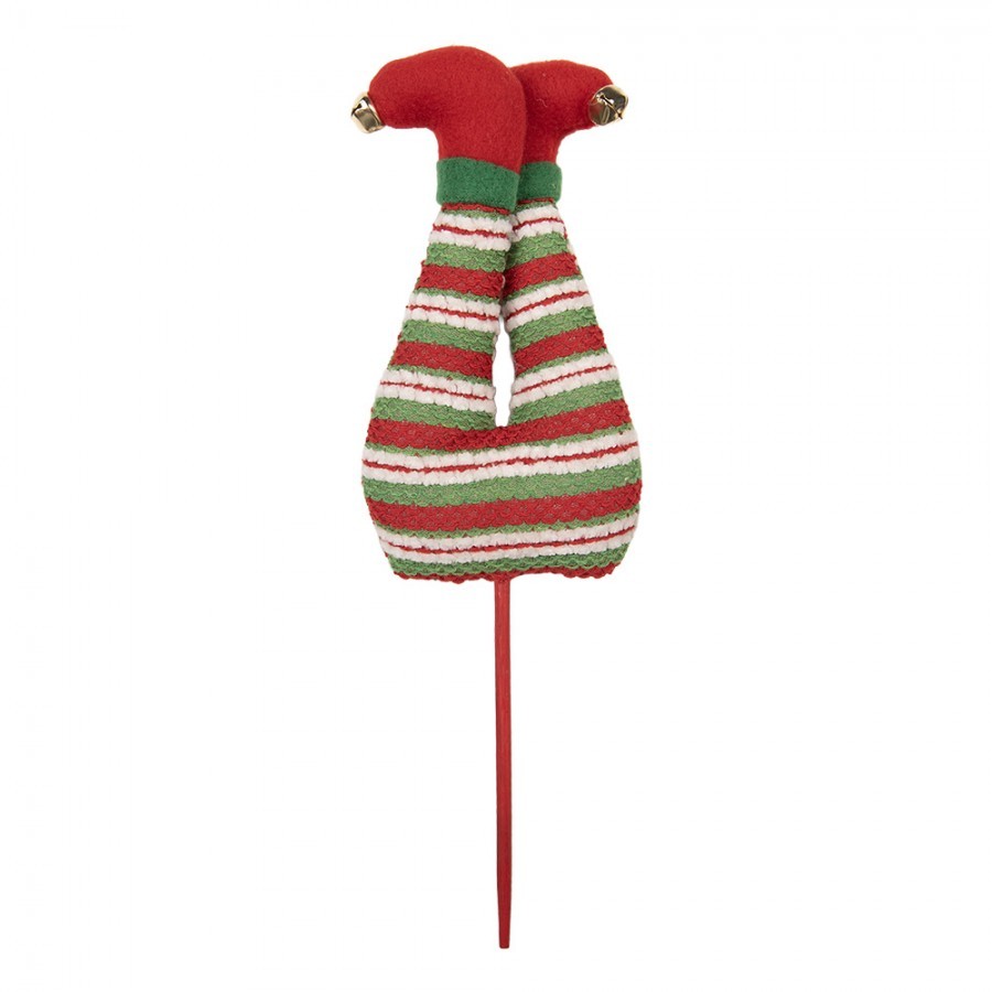 Kouzelný vánoční zápich nohy skřítek Elf - 10*4*30 cm