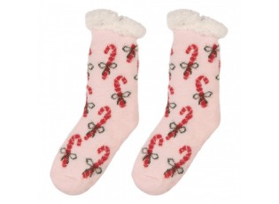 Christmas Socks One Size Pink Synthetic - One size