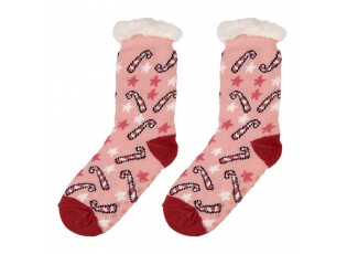 Christmas Socks One Size Pink Synthetic - One size