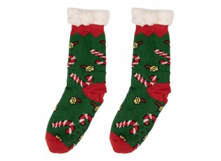 Christmas Socks One Size Green Synthetic - One size