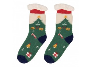 Christmas Socks One Size Green Synthetic - One size