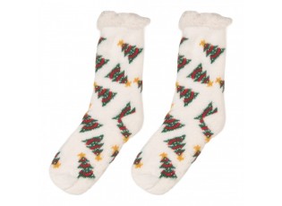 Christmas Socks One Size White Synthetic - One size