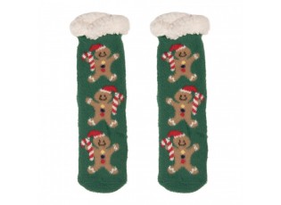 Christmas Socks One Size Green Synthetic - One size