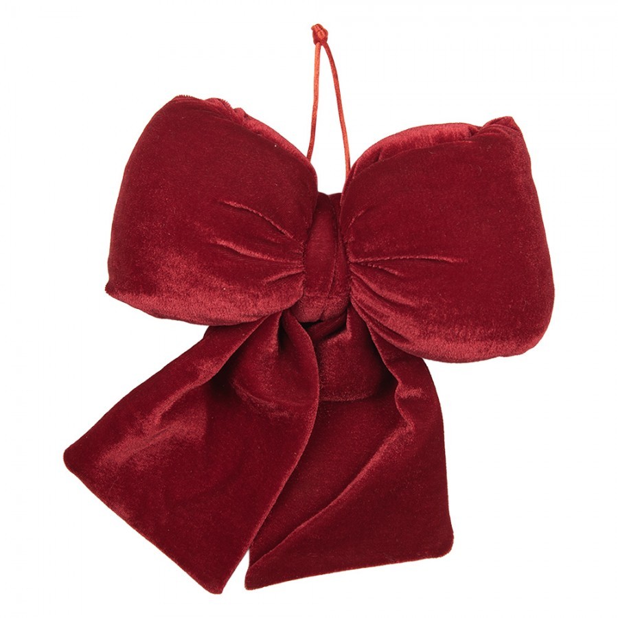 Červená dekorační závěsná mašle Bow M - 18*10*20 cm