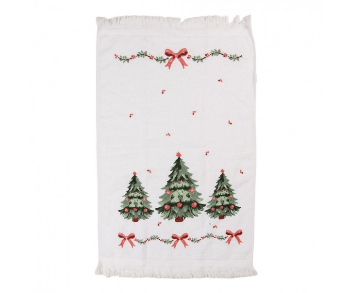Kuchyňský froté ručník se stromky Christmas Harmony - 40*66 cm Clayre & Eef