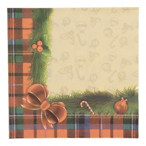 Vánoční papírové ubrousky s girlandou - 33*40 cm (20 ks)
